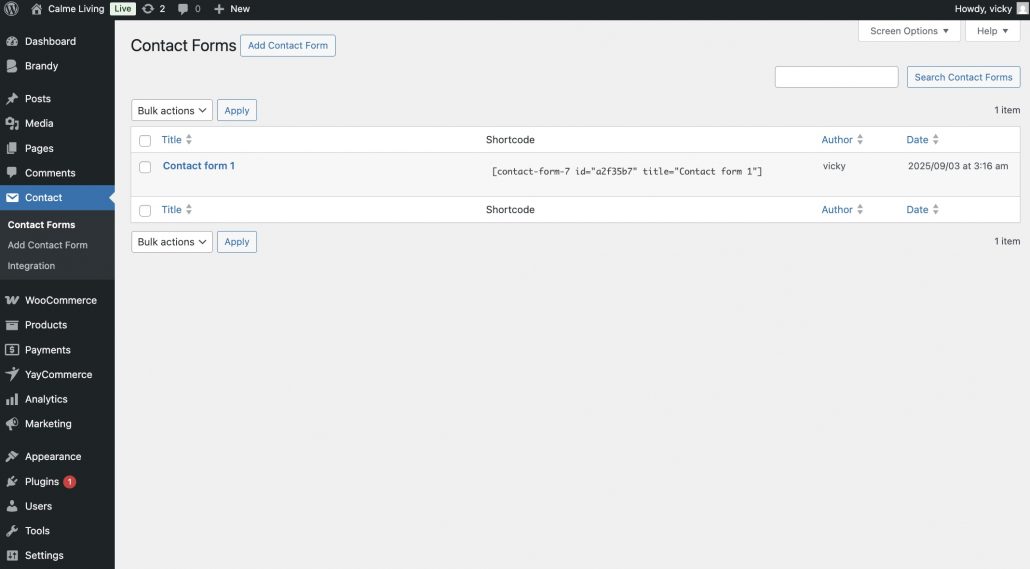 create a contact form