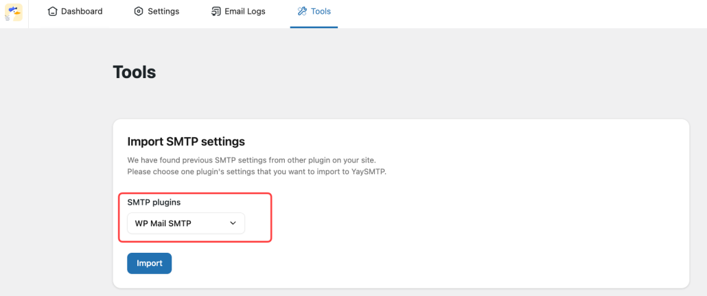 Import SMTP from other plugins