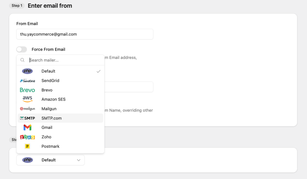 Select SMTP services