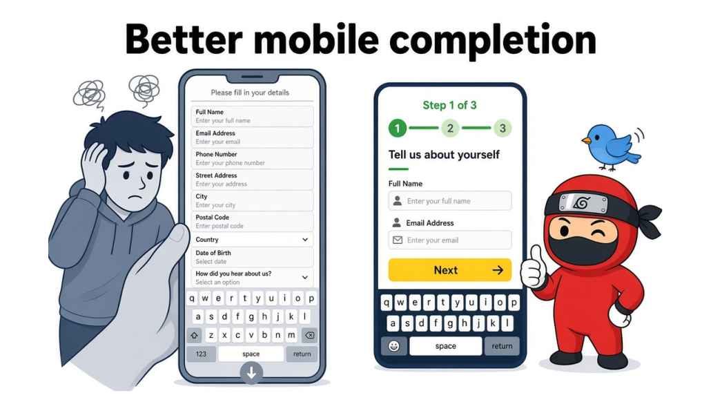 better mobile completion - reasons multi-step forms convert better