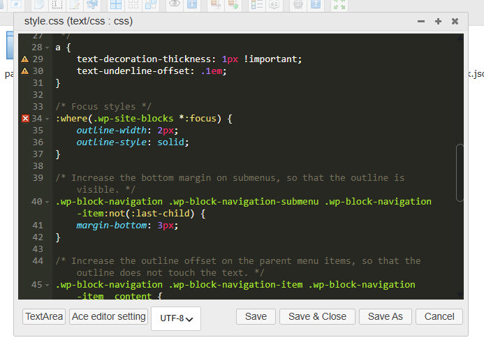 edit css file