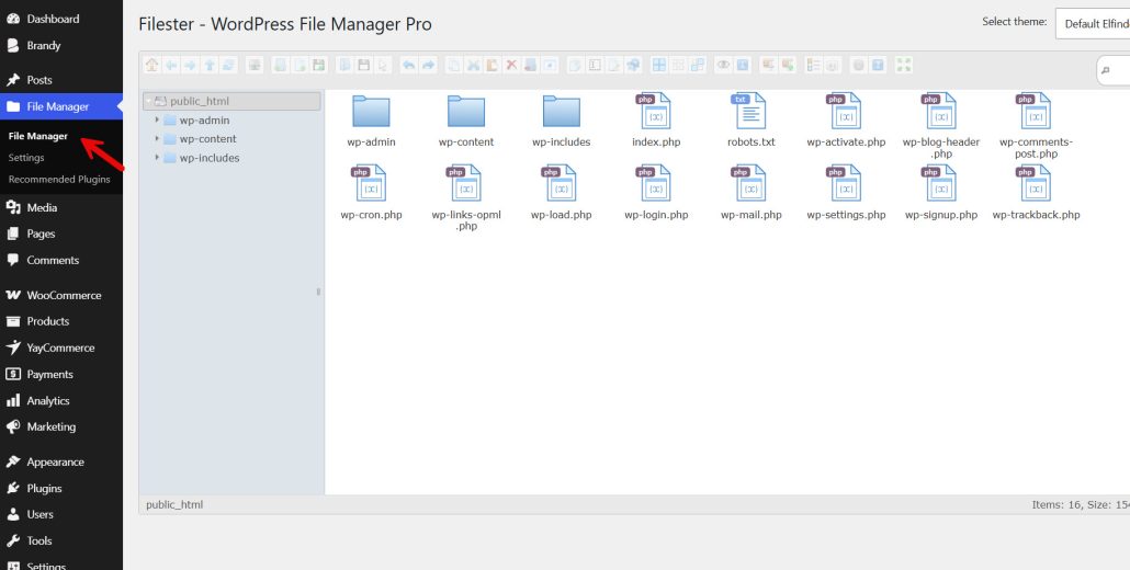 filester settings - Edit Code Files Directly From Your WordPress Dashboard