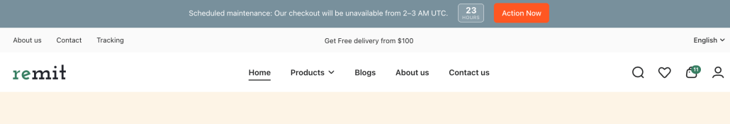 Countdown timer notification