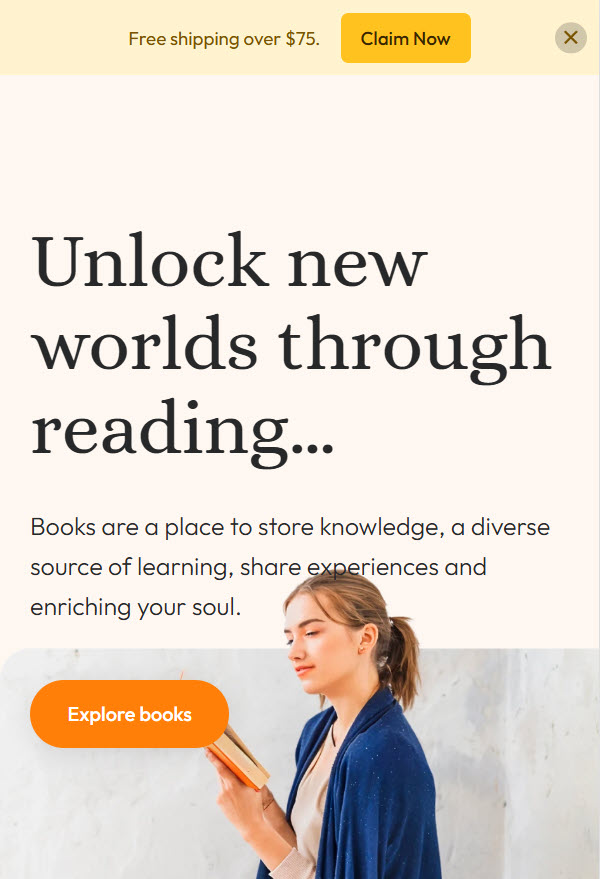 Free shipping over $75.