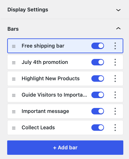 Name for the internal notification bar