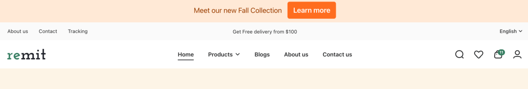 highlight products use a notification bar